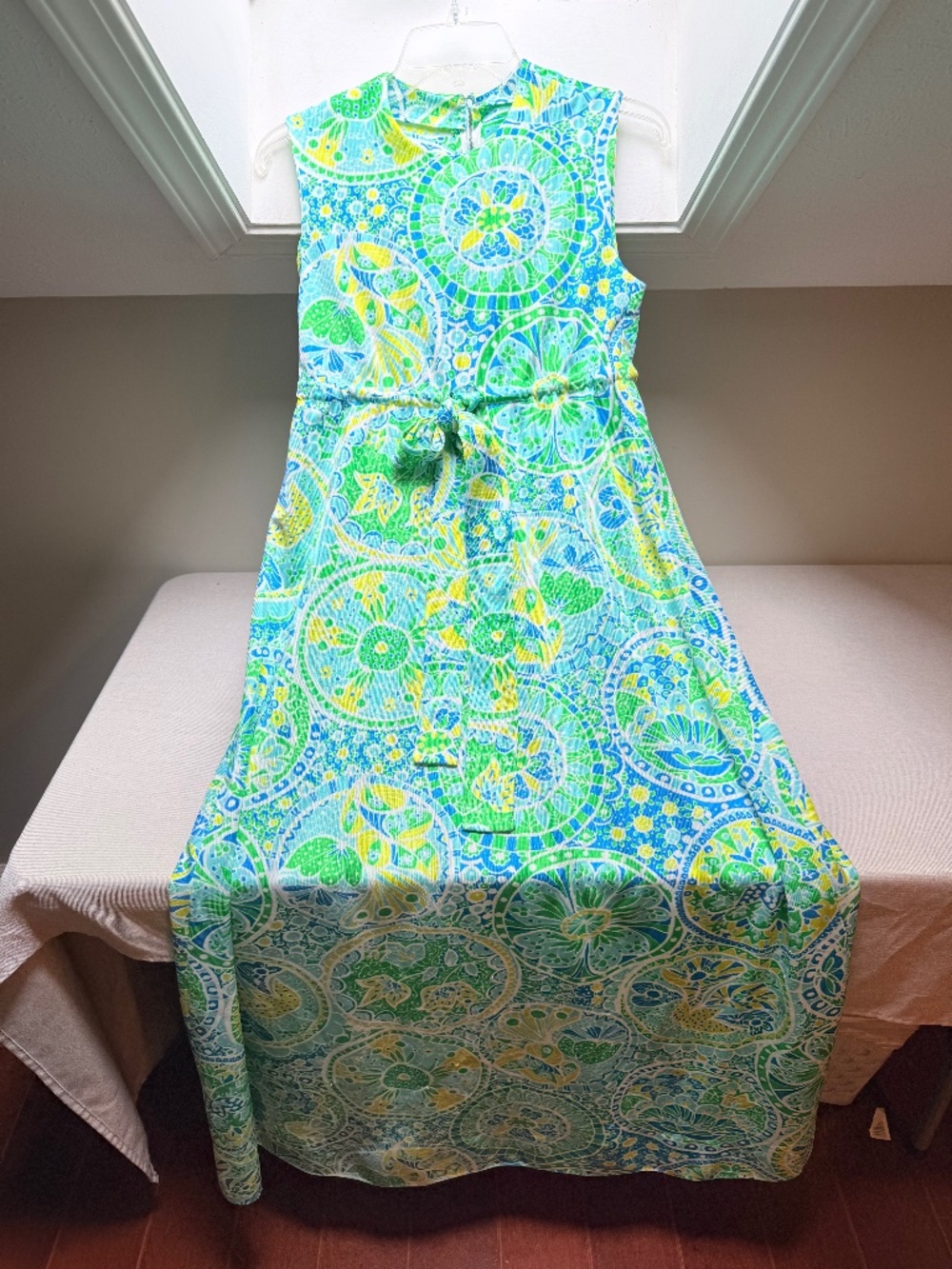 Vintage 1960s Handmade Brady Bunch Mod Maxi Dress